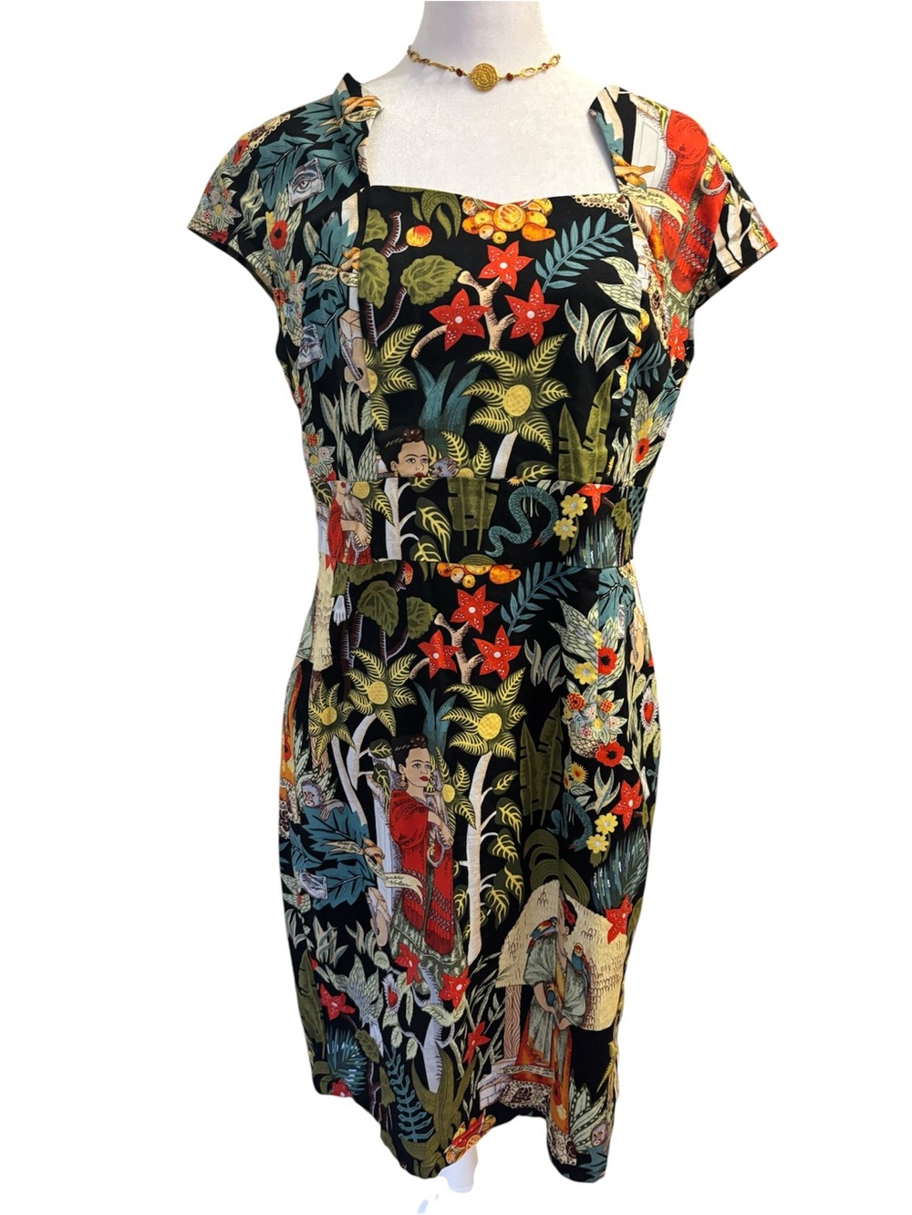 Grace Karin Frida Black Floral Tropical Print Dress-NWT - Picture 9 of 9